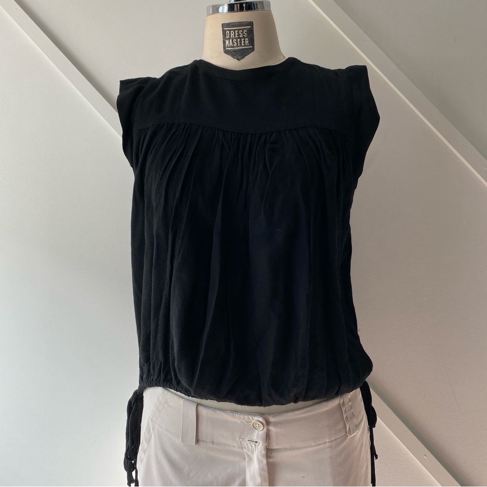 Ulla Johnson Cap Sleeve Top 40 (M) | Side Tie Blouse| Boho Luxe| Effortless Chic